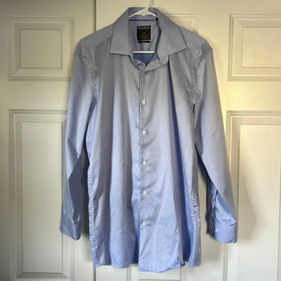 Proper | Shirts | Proper Shirtings Light Blue Mens Dress Shirt Slim Fit 6  12 3233 | Poshmark